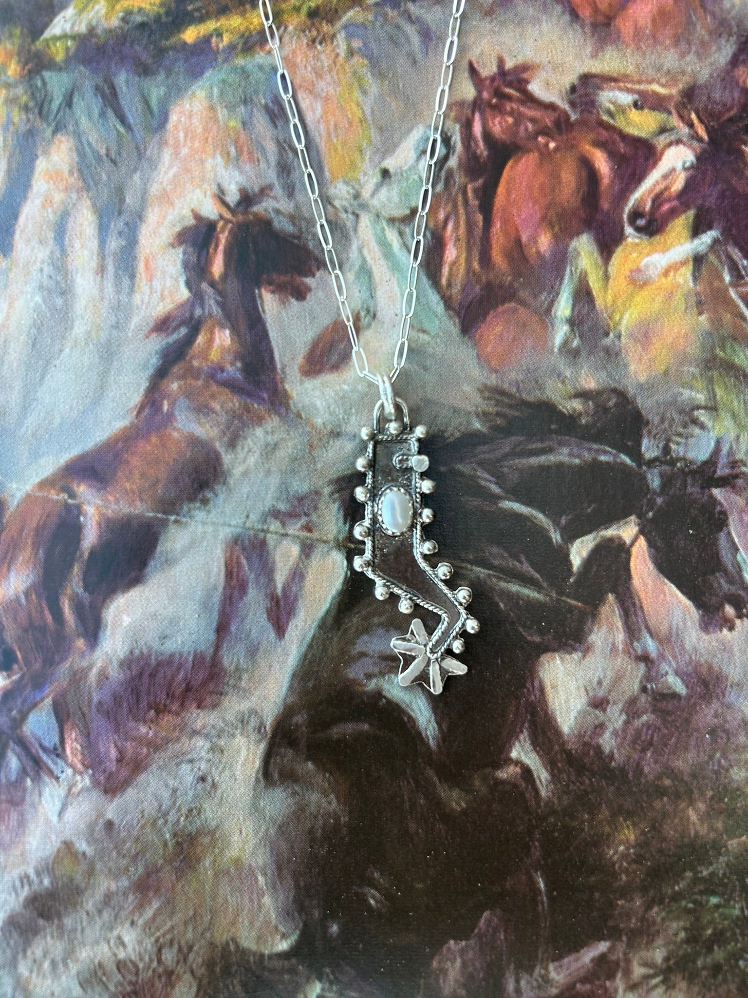 Beaded Pearl Spur Necklace