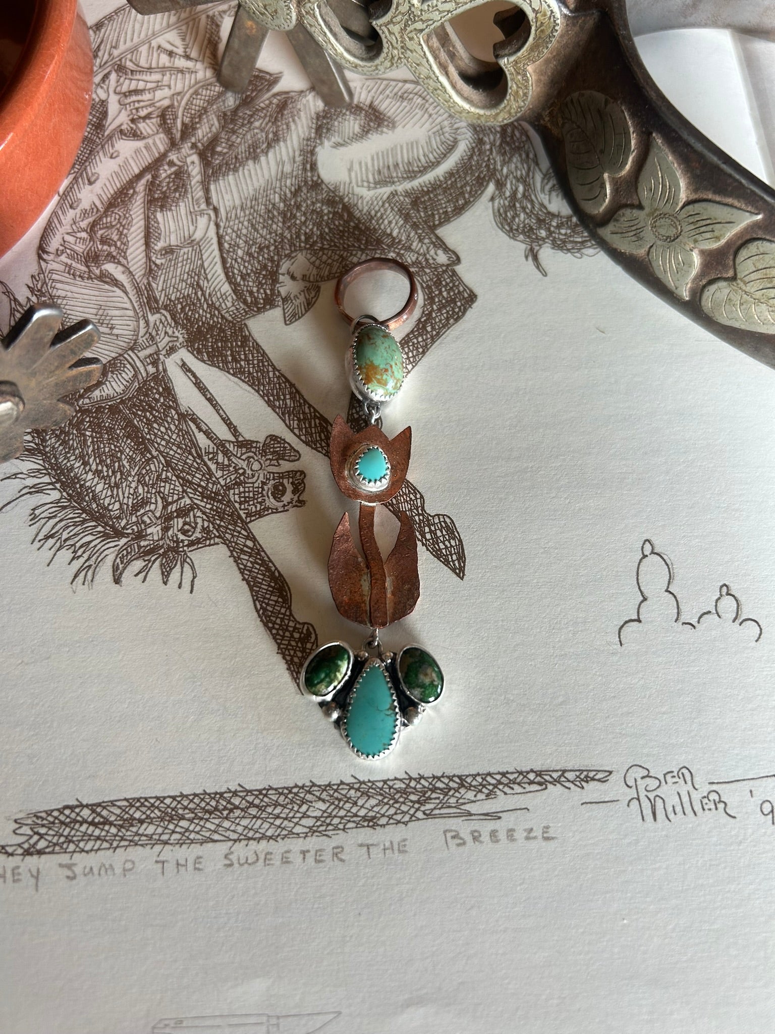 Copper Tulip Pendant