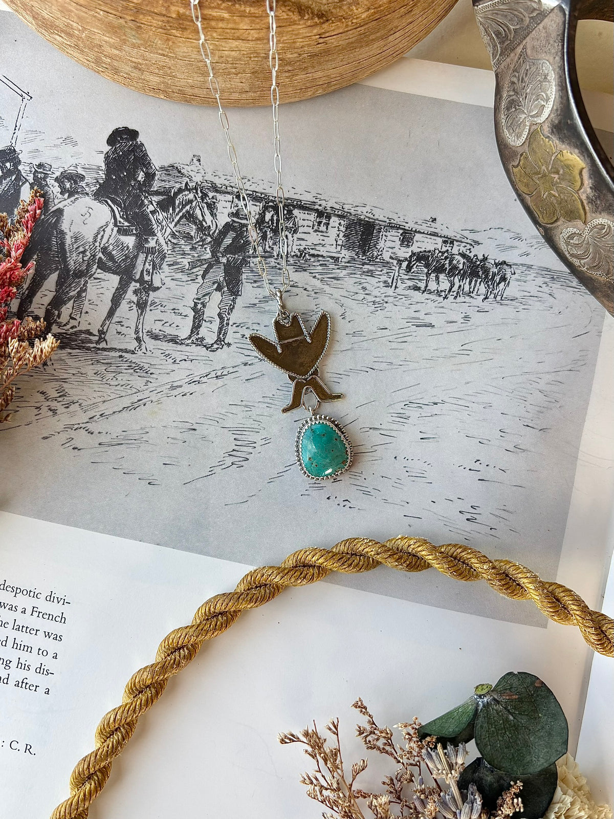 Cowpuncher necklace with one stone
